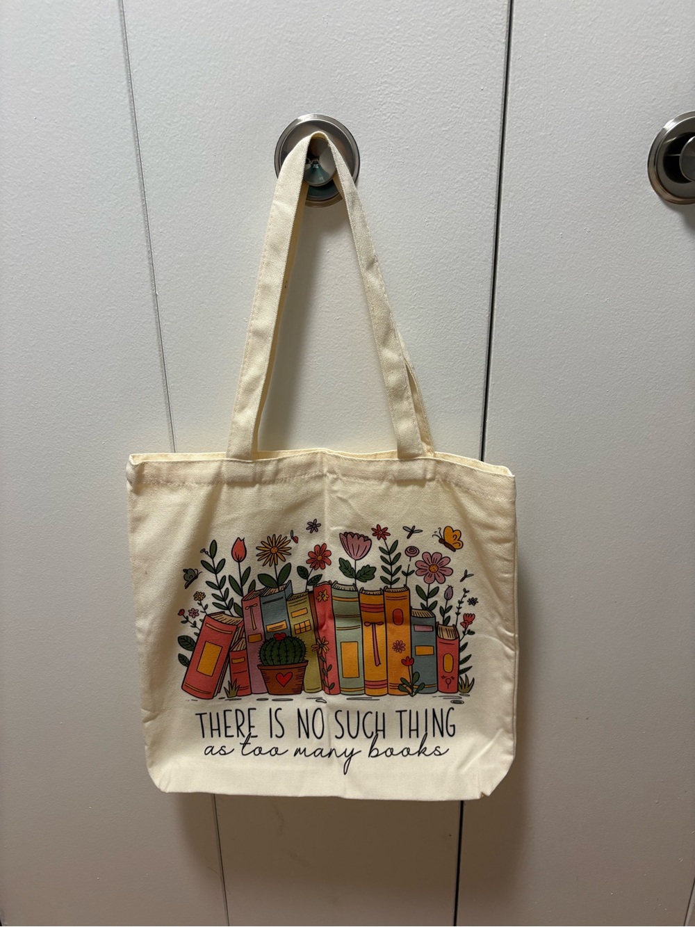 There is no such thing as too many books tote bag